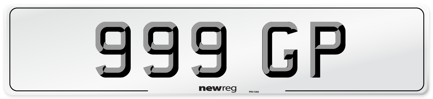 999 GP Number Plate from New Reg